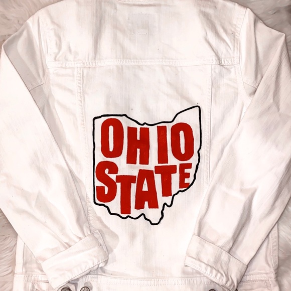 painted white denim jacket